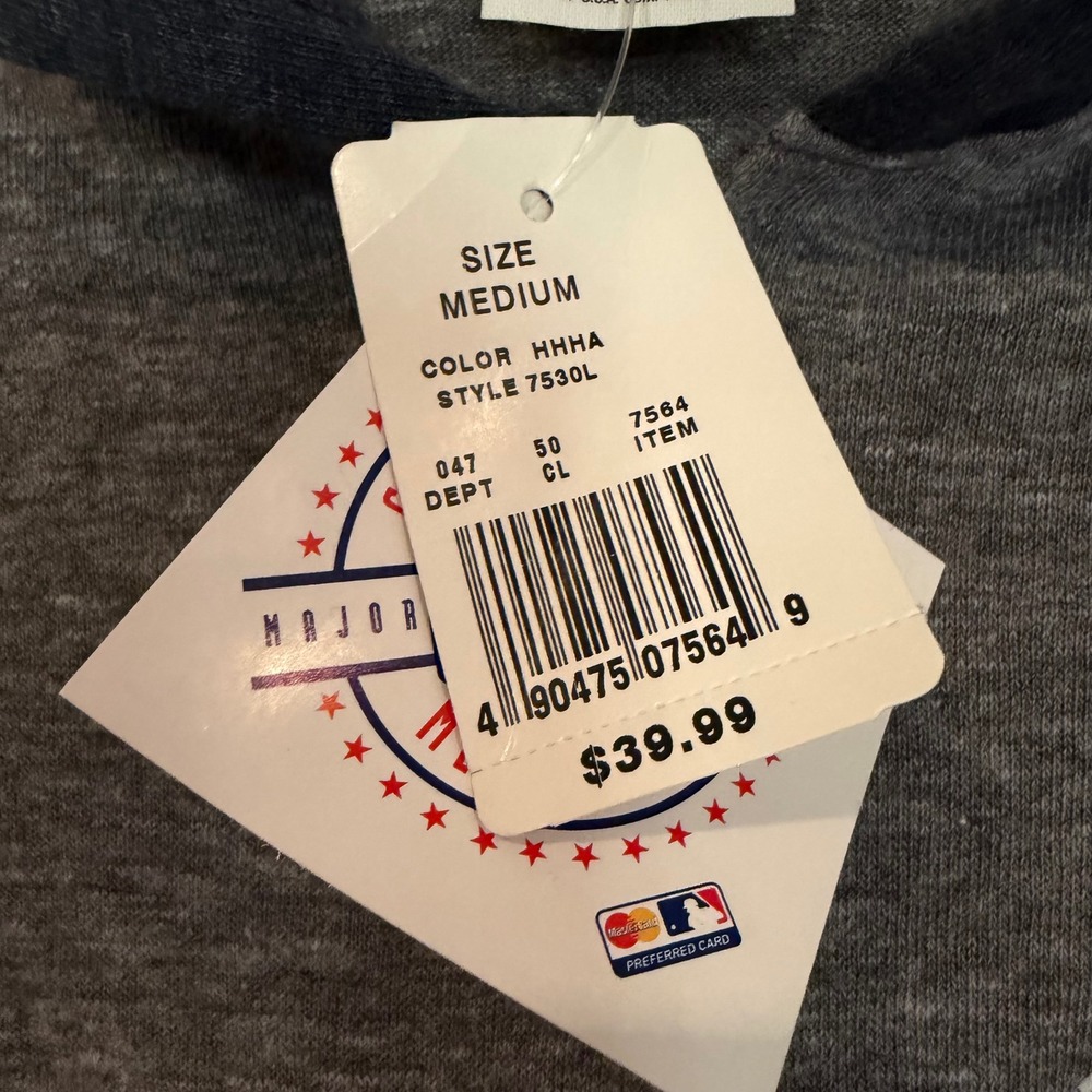 Majestic MLB Minnesota Twins Cropped Hoodie Sweatshirt‎ Women's Medium Gray Navy - Picture 5 of 15